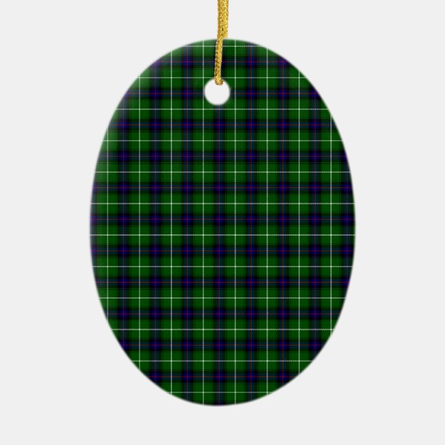 MacDonald Tartan Ceramic Ornament (Front)