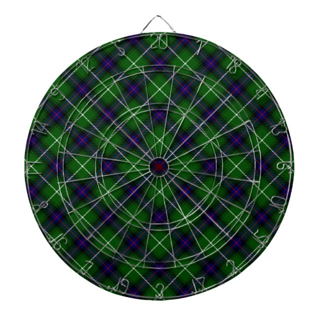 MacDonald tartan green blue plaid Dartboard (Front)