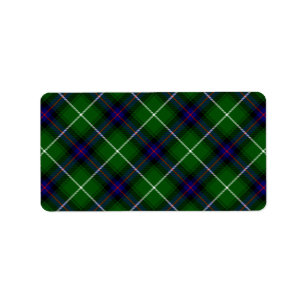 MacDonald tartan green blue plaid Label