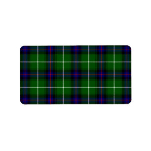 MacDonald tartan green blue plaid Label