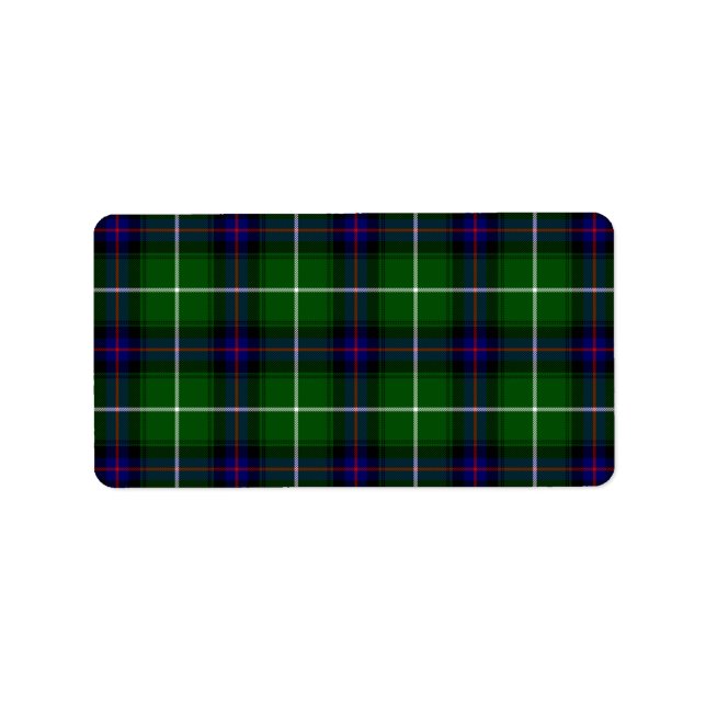 MacDonald tartan green blue plaid Label (Front)