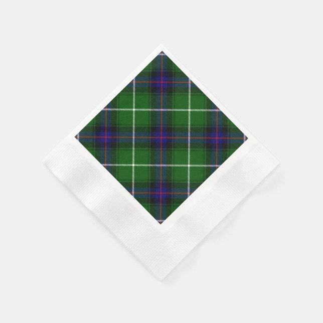 MacDonald tartan green blue plaid Napkin (Corner)