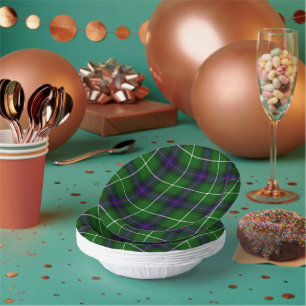 MacDonald tartan green blue plaid Paper Plate