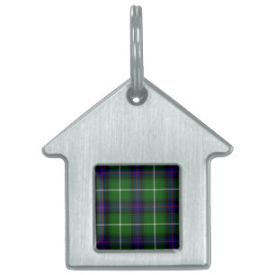 MacDonald tartan green blue plaid Pet ID Tag