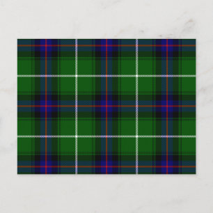 MacDonald tartan green blue plaid Postcard