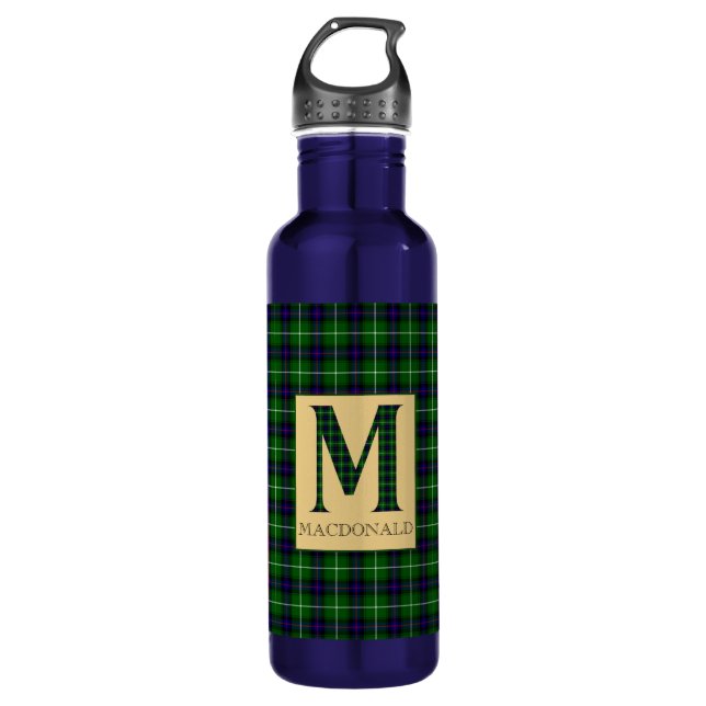 MacDonald Tartan Monogram M    710 Ml Water Bottle (Front)