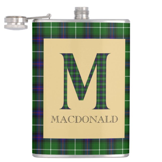 MacDonald Tartan Monogram M  Hip Flask (Opened)