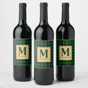 MacDonald Tartan Monogram M Wine Label