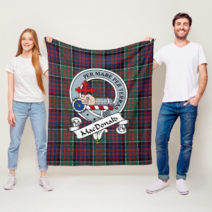 Macdonalds Of Sleat Clan Badge Tartan Plaid Fleece Blanket