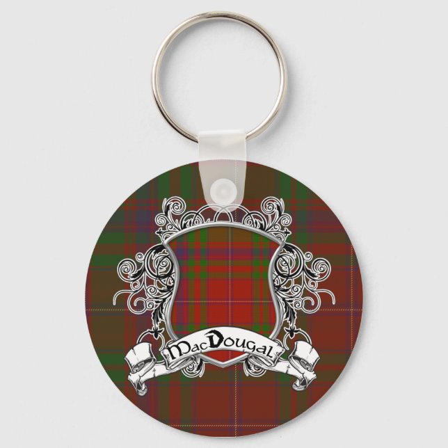 MacDougal Tartan Shield Key Ring (Front)