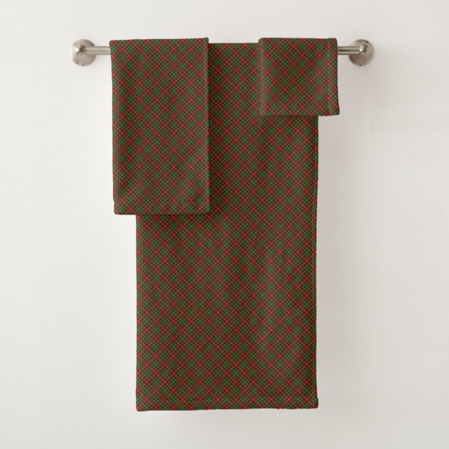 MacDougall Modern Clan Tartan Plaid Pattern Bath Towel Set (Insitu)