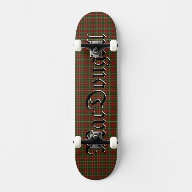 MacDougall Modern Clan Tartan Plaid Pattern Skateboard (Front)