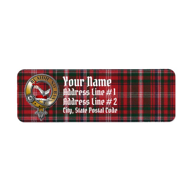 MacDougall Tartan & Badge Return Address Label (Front)