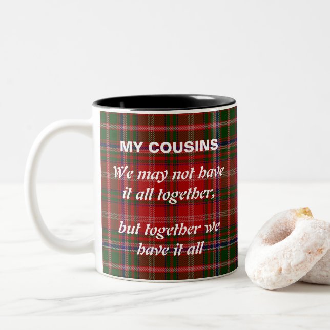 MacDougall Tartan Cousins have it all Mug (With Donut)