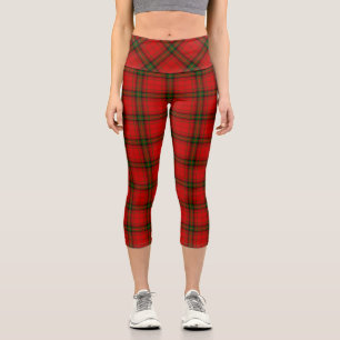 MacDougall tartan red green plaid Capri Leggings
