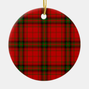 MacDougall tartan red green plaid Ceramic Ornament
