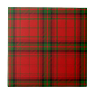 MacDougall tartan red green plaid Ceramic Tile