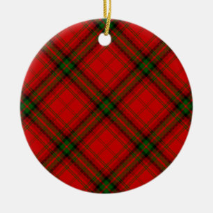MacDougall tartan red green plaid Ceramic Tree Decoration