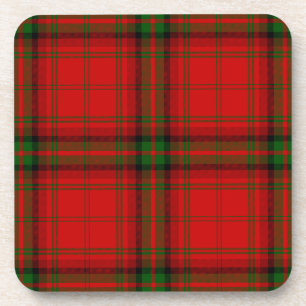 MacDougall tartan red green plaid Coaster