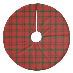 MacDougall tartan red green plaid Fleece Tree Skirt