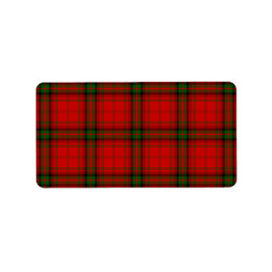 MacDougall tartan red green plaid Label