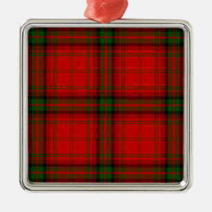 MacDougall tartan red green plaid Metal Ornament