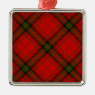 MacDougall tartan red green plaid Metal Ornament