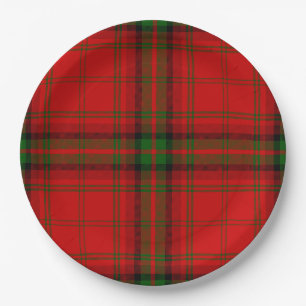 MacDougall tartan red green plaid Paper Plate