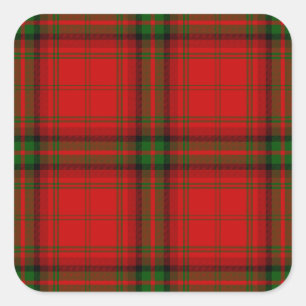 MacDougall tartan red green plaid Square Sticker