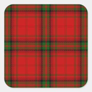 MacDougall tartan red green plaid Square Sticker