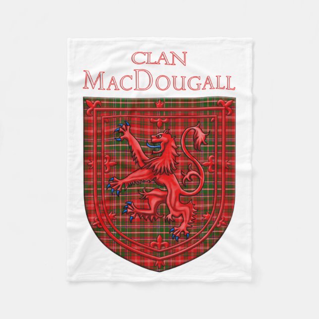 MacDougall Tartan Scottish Plaid Lion Rampant Fleece Blanket (Front)