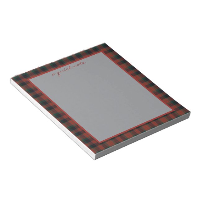 MacDuff Hunting Modern Original Scottish Tartan  Notepad (Angled)