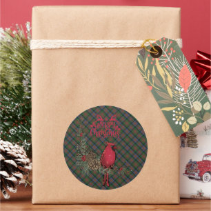 MacDuff Hunting Scottish Tartan Christmas Classic Round Sticker