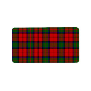 MacDuff tartan red green plaid Label