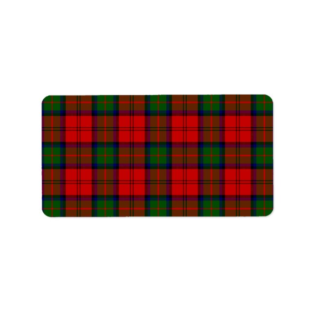 MacDuff tartan red green plaid Label (Front)