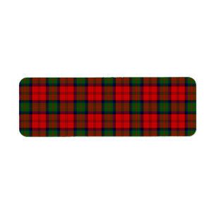 MacDuff tartan red green plaid Return Address Label