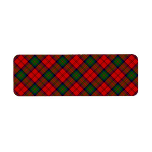 MacDuff tartan red green plaid Return Address Label
