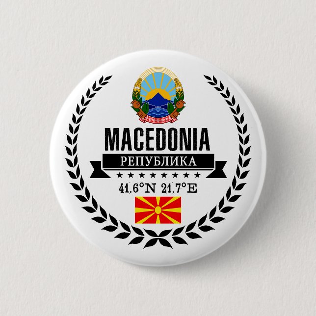 Macedonia 6 Cm Round Badge (Front)