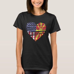 Macedonia American Grown Heart USA Patriot Heritag T-Shirt