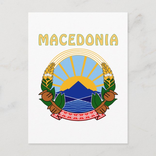 MACEDONIA Coat Of Arms Postcard (Front)