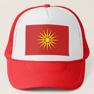 macedonia country old flag trucker hat