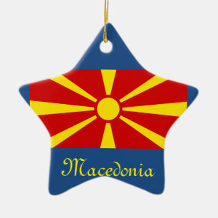 Macedonia Crest Star Christmas Ornament