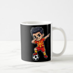 Macedonia Dab Kid Goal Cartoon Macedonian Flag For Coffee Mug