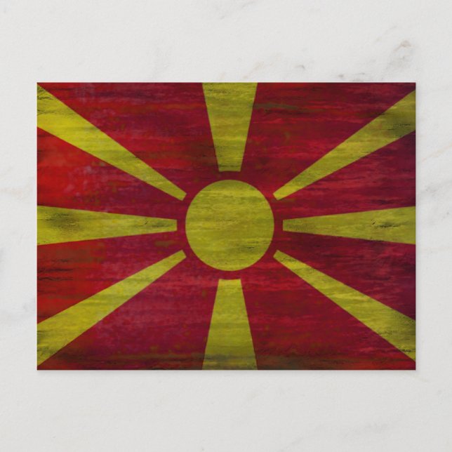 Macedonia distressed flag postcard (Front)