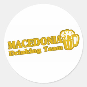 Macedonia Drinking Team Classic Round Sticker