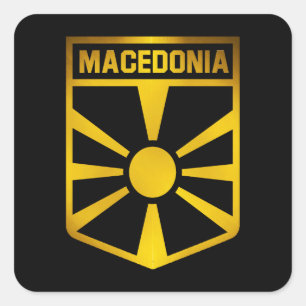 Macedonia Emblem Square Sticker