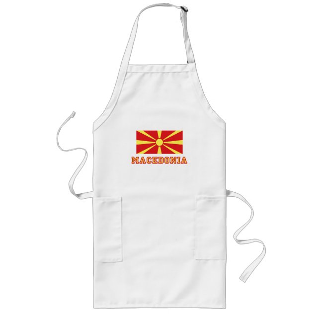 Macedonia Flag 2 Long Apron (Front)