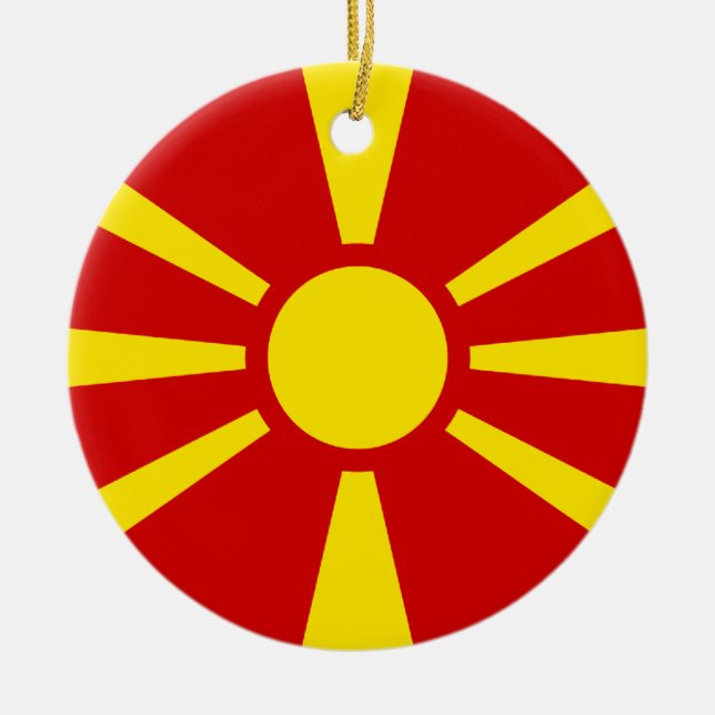 Macedonia Flag Ceramic Ornament (Front)