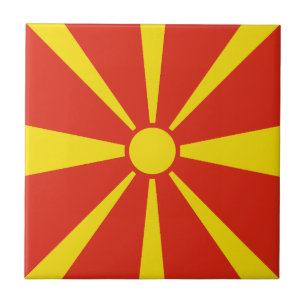 Macedonia Flag Ceramic Tile
