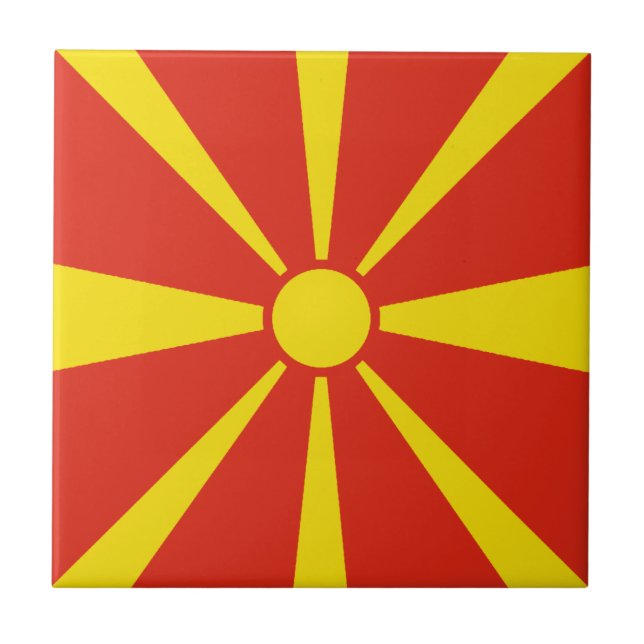 Macedonia Flag Ceramic Tile (Front)